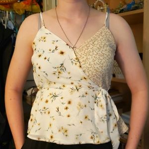 Paper crane, XS two toned floral pattern